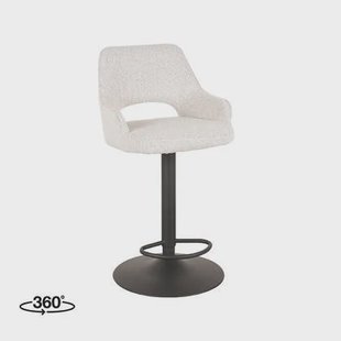 LABEL51 - Barkruk Fer - Champagne Boucle - Zwart Metaal