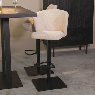 LABEL51 - Barkruk Wave - Naturel Touch - Zwart Metaal