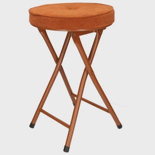 Home & Styling Bijzet krukje - Opvouwbaar - bruin - D33 x H49 cm