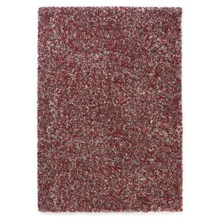 Tapeso Hoogpolig vloerkleed gemêleerd - Blend rood|grijs - 280x370 cm
