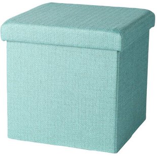 Urban Living poef|hocker|opbergbox - mintgroen - mdf - 38 x 38 cm