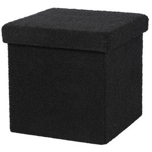 Urban Living poef|hocker|opbergbox - zwart - mdf - 38 x 38 cm