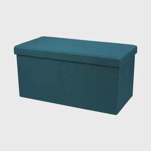 Urban Living poef|hocker|opbergbox - grijs - mdf - 76 x 38 x 38 cm