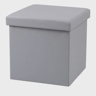 Urban Living poef|hocker|opbergbox - lichtgrijs - mdf - 38 x 38 cm