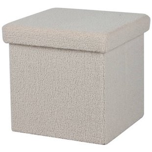 Urban Living poef|hocker|opbergbox - creme wit - mdf - 38 x 38 cm