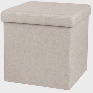 Urban Living poef|hocker|opbergbox - beige - mdf - 37 x 37 cm