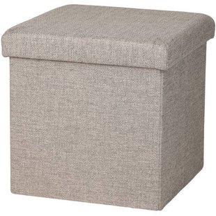 Urban Living poef|hocker|opbergbox - beige - mdf - 38 x 38 cm