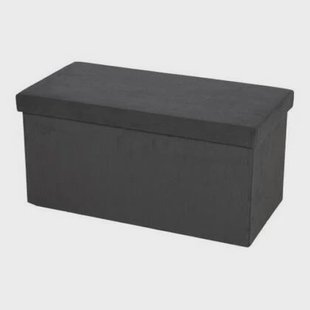 Urban Living poef|hocker|opbergbox - grijs - mdf - 76 x 38 x 38 cm