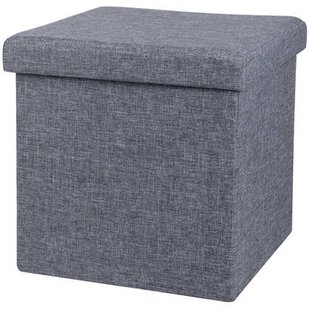 Urban Living poef|hocker|opbergbox - grijs - mdf - 37 x 37 cm