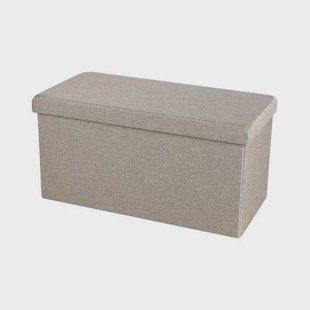 Urban Living poef|hocker|opbergbox - grijs - mdf - 76 x 38 x 38 cm