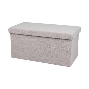 Urban Living poef|hocker|opbergbox - lichtgrijs - 76 x 38 x 38 cm