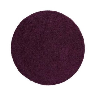 Tapeso Hoogpolig vloerkleed shaggy Trend effen rond - paars - 120 cm