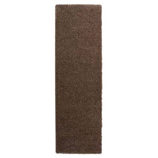 Tapeso Hoogpolige loper shaggy Trend effen - taupe - 80x250 cm