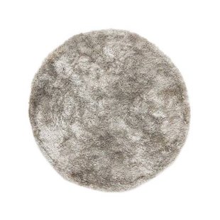 Tapeso Rond shaggy vloerkleed - Spark zilver - 200 cm