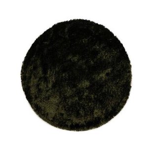 Tapeso Rond shaggy vloerkleed - Spark olijfgroen - 100 cm