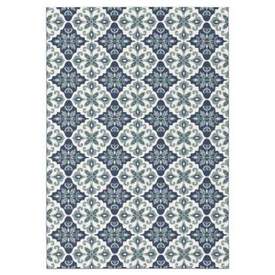 Tapeso Buitenkleed - Bubbly Delft blauw - 160x230 cm