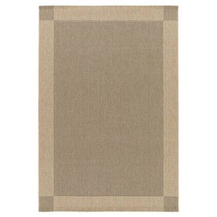 Tapeso Buitenkleed - Bask Frame beige|zwart - 200x290 cm