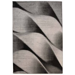 Tapeso Modern vloerkleed - Canvas zwart|grijs - 240x340 cm