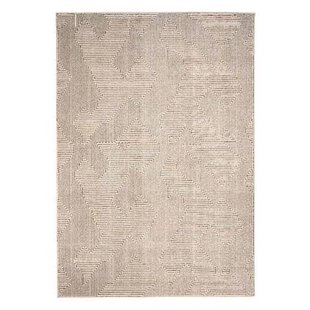 Tapeso Modern vloerkleed - Fancy Maze crème|zwart - 80x150 cm