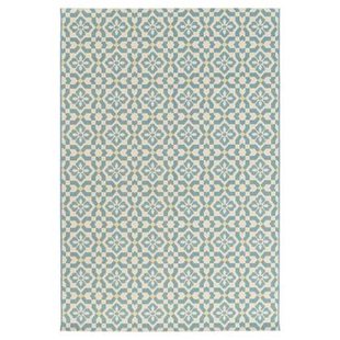 Tapeso Buitenkleed - Bubbly Tulip turquoise - 200x290 cm