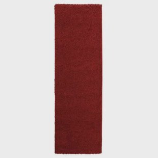 Tapeso Hoogpolige loper shaggy Trend effen - rood - 80x250 cm