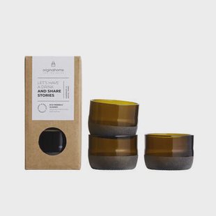 Originalhome Glas van upcyclede bierfles Bruin - S3