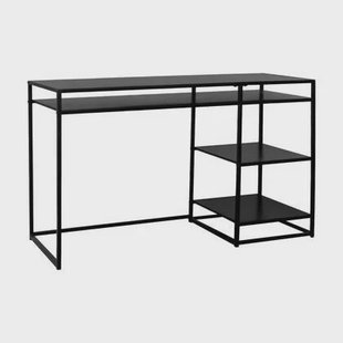 sweeek - Bureau met 2 planken in zwart metaal, 120 CM