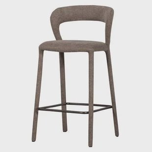 WOOOD Noble Barstoel - Geweven Stof - Taupe - 95x48x52