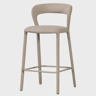 WOOOD Noble Barstoel - Geweven Stof - Zand - 95x48x52