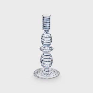 Pip Studio Kandelaar Swirl - van Glas - Donkerblauw - 20cm