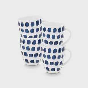 vtwonen Painted Mok met oor - Mokken - Serviesset van 4 - 275ml