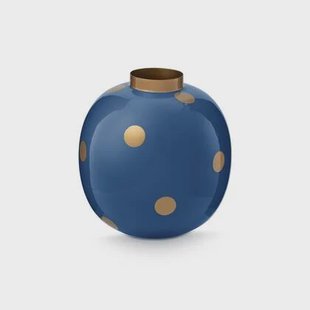 Pip Studio Vaas Dots - Bloemenvaas van Metaal - Navy| Goud - 23cm