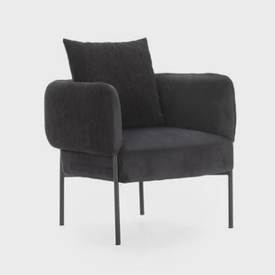 Calicosy - Fauteuil ARUNI - L73 cm - Metalen poten - Zwart