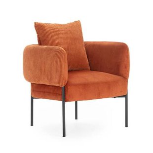 Calicosy - Fauteuil ARUNI - L73 cm - Metalen poten - Oranje