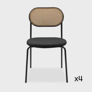 Calicosy - Set 4 stoelen MOZART - L47 cm - Rotan & metaal