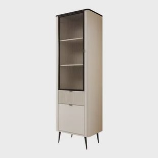 Meubella - Vitrinekast Mace - Beige - 60 cm - Met glas