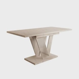 Meubella - Eetkamertafel Dayman - Wit marmer - 160 cm - Uitschuifbaar