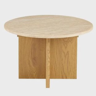Giga Meubel - Salontafel Lichtbruin Marmer - Ø60x38cm - Faria
