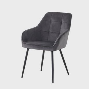 Giga Living - Eetkamerstoel Grijs Velvet - Nolan - Set van 2