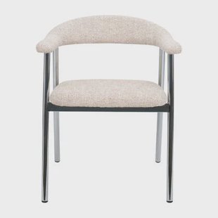 DÉJA Living - Eetkamerstoel - Beige|Chrome - Sorø - Set van 2