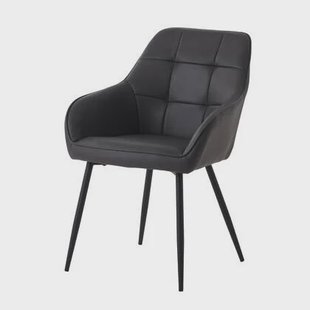 Giga Living - Eetkamerstoel Grijs PU Leer - Nolan - Set van 2