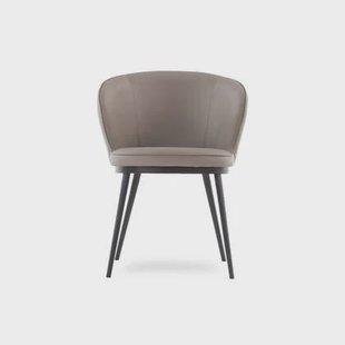 Giga Living - Eetkamerstoel Taupe PU Leer - Zithoogte 48cm - Gain