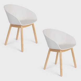 Zuiver Void Eetkamerstoelen Eiken Wit - Set van 2