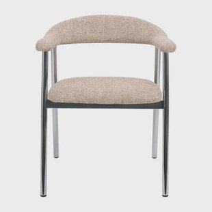 DÉJA Living - Eetkamerstoel - Taupe|Chrome - Sorø - Set van 2