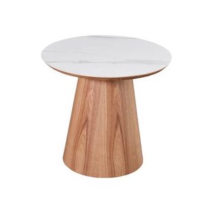 Giga Meubel - Bijzettafel Wit Keramiek|Naturel - Ø60x55cm - Alba Giga Meubel - Bijzettafel Wit Keramiek|Naturel - Ø60x55cm - Alba