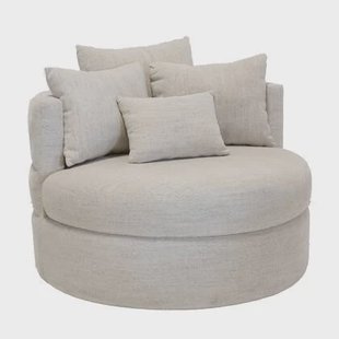 DÉJA Living - Draaifauteuil Beige Stof - Ø100x84cm - Miles