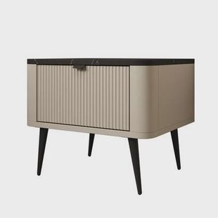 Meubella - Nachtkastje Mace - Beige - 50 cm