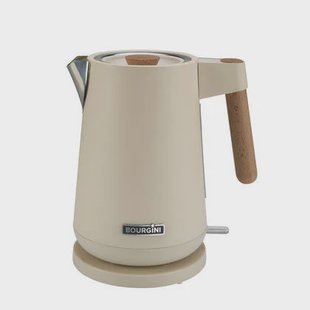 Bourgini Harmony Waterkoker 1.7L - RVS - Crème & Beukenhout