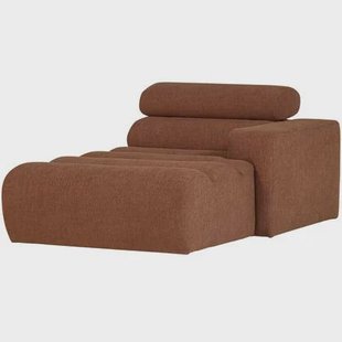 WOOOD Novi Chaise Longue Element Arm Rechts - Polyester - Terra