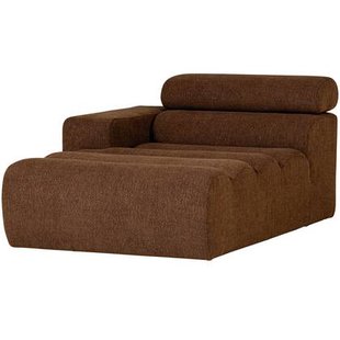 WOOOD Novi Chaise Longue Element Arm Links - Polyester- Karamelbruin